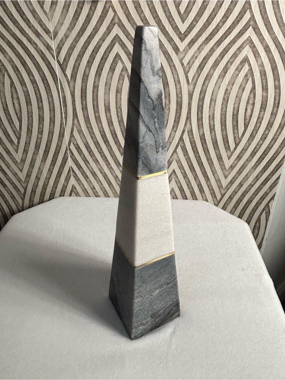 Large vintage heavy marble stone sculpture tower